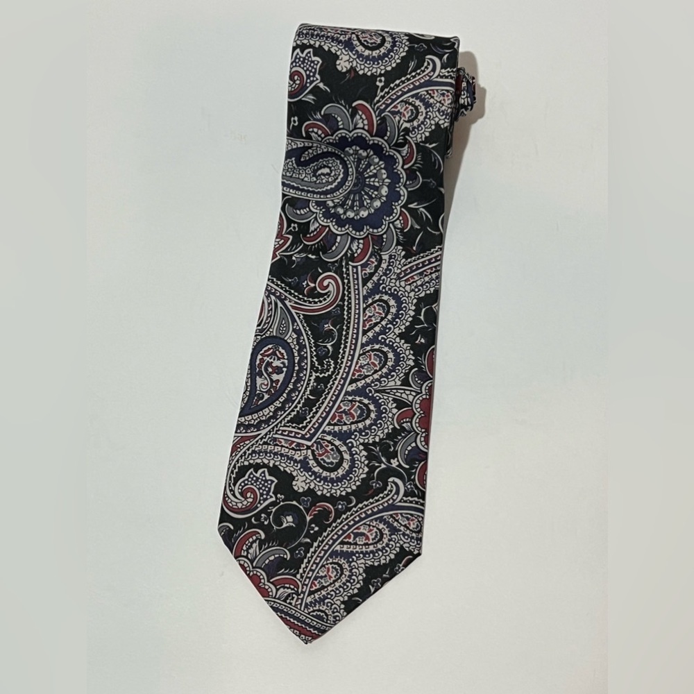 Vintage Italianissimo Neck Tie Blue Paisley Made in USA